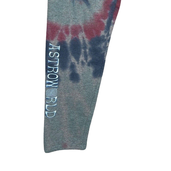 Astroworld Sweatpants Men Small Gray Blue Tie Dye Jogger Wish You Were Here Tour - Picture 5 of 7